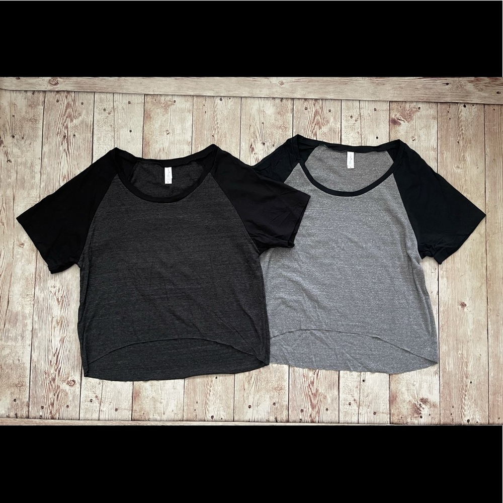 2 Slouchy Oversized Baseball Tees Top Shirt S M L